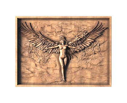 Panel Girl with an eagle, 3d models (stl)