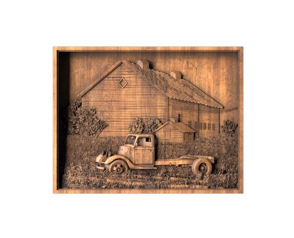 Panel Old truck, 3d models (stl)