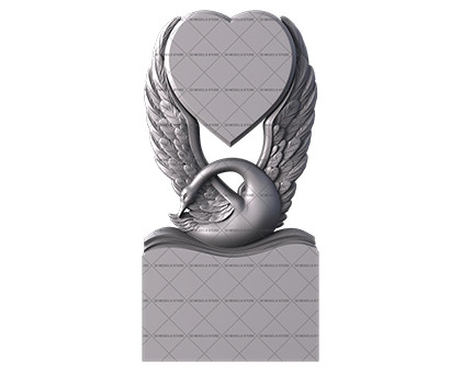 Monument with a swan, 3d models (stl)