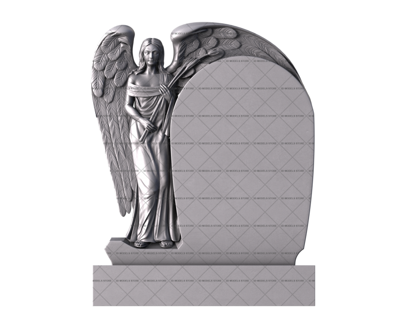 Monument with an angel, 3d models (stl)