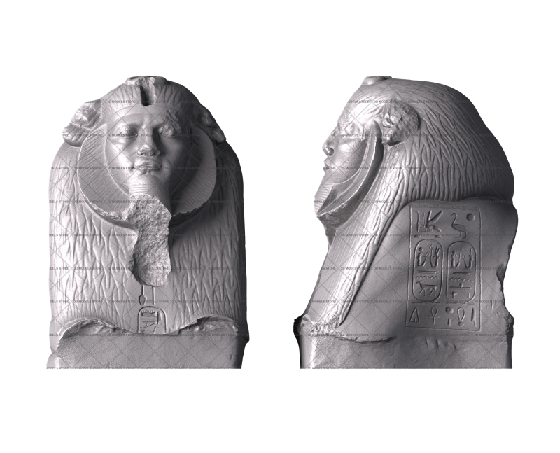 Head of the Sphinx with Features of Amenemhet, 3d models (stl)