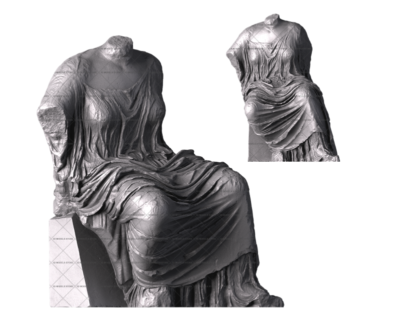 Seated Hestia, 3d models (stl)