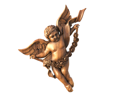 Angel with roses, 3d models (stl)
