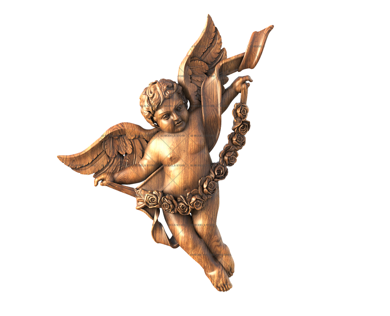 Angel with roses, 3d models (stl)